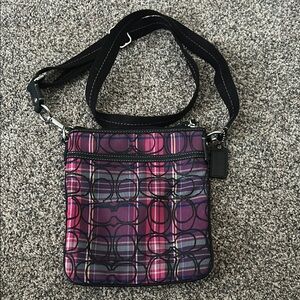 Coach Vibrant Pink and Purple Crossbody Bag